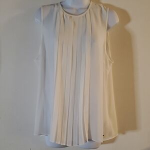 Michael Kors Cream Pleated Blouse